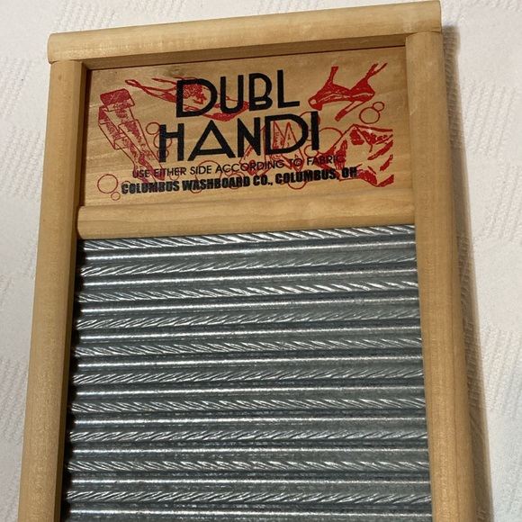 VINTAGE COLUMBUS WASHBOARD CO OLD FASHION WOOD AND METAL WASH BOARD - Picture 7 of 11